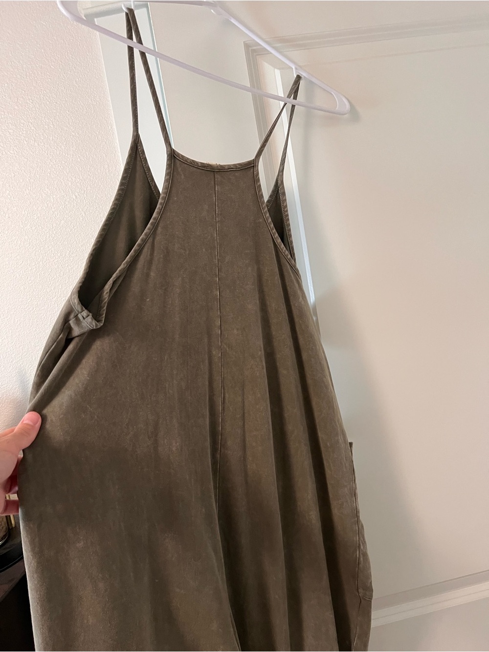 Olive Green Women's Utility Jumpsuit - Picture 2 of 5